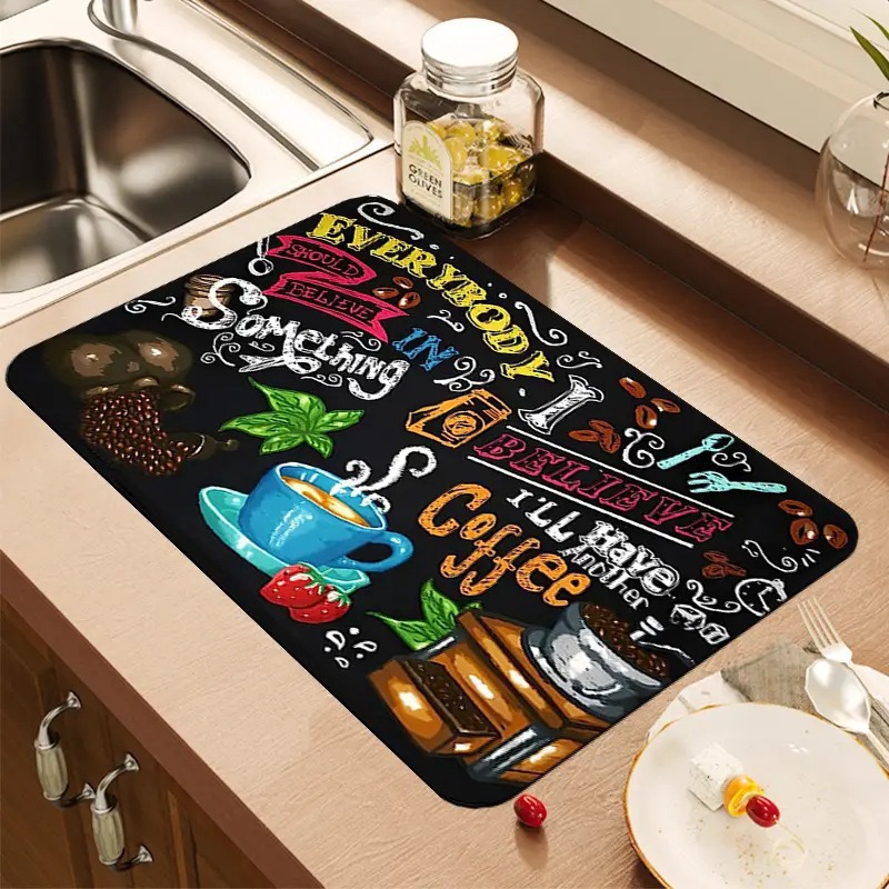 Bar Mat Rubber - Tapete de Secagem Criativo com Estampa