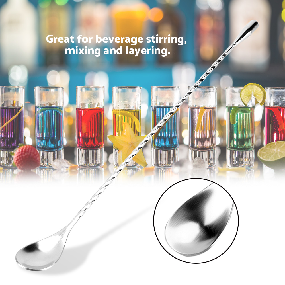Bar Spoon Twisted - Colher de Mistura de Aço Inoxidável