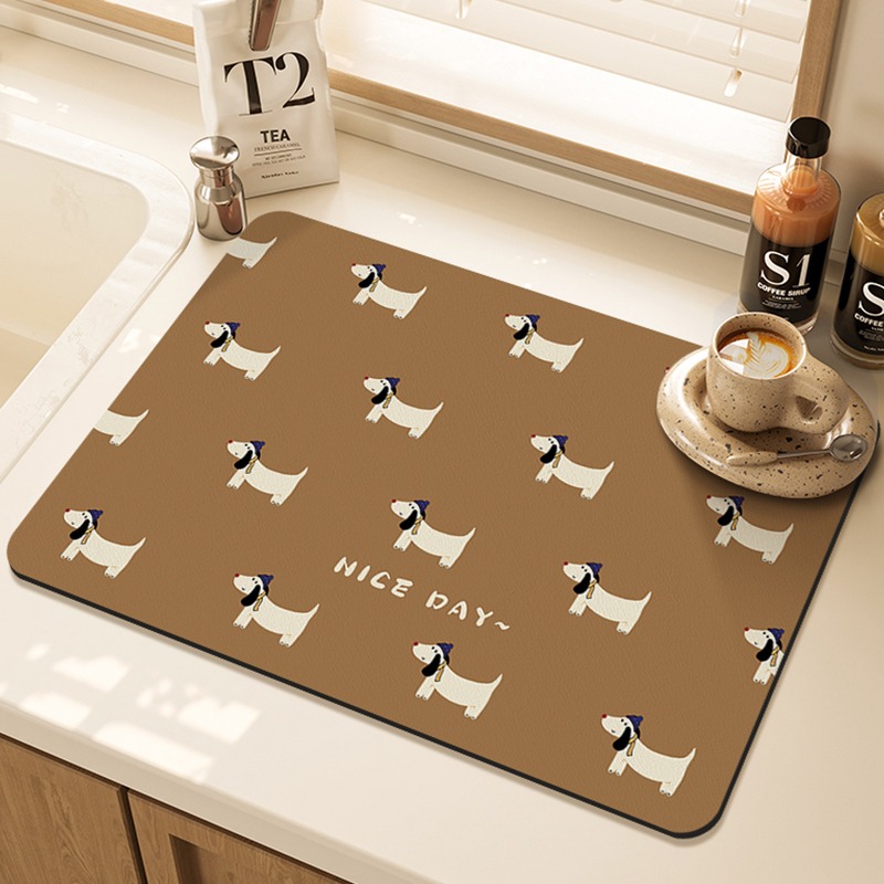 Bar Mat Rubber - Tapete de secagem de cozinha estampado