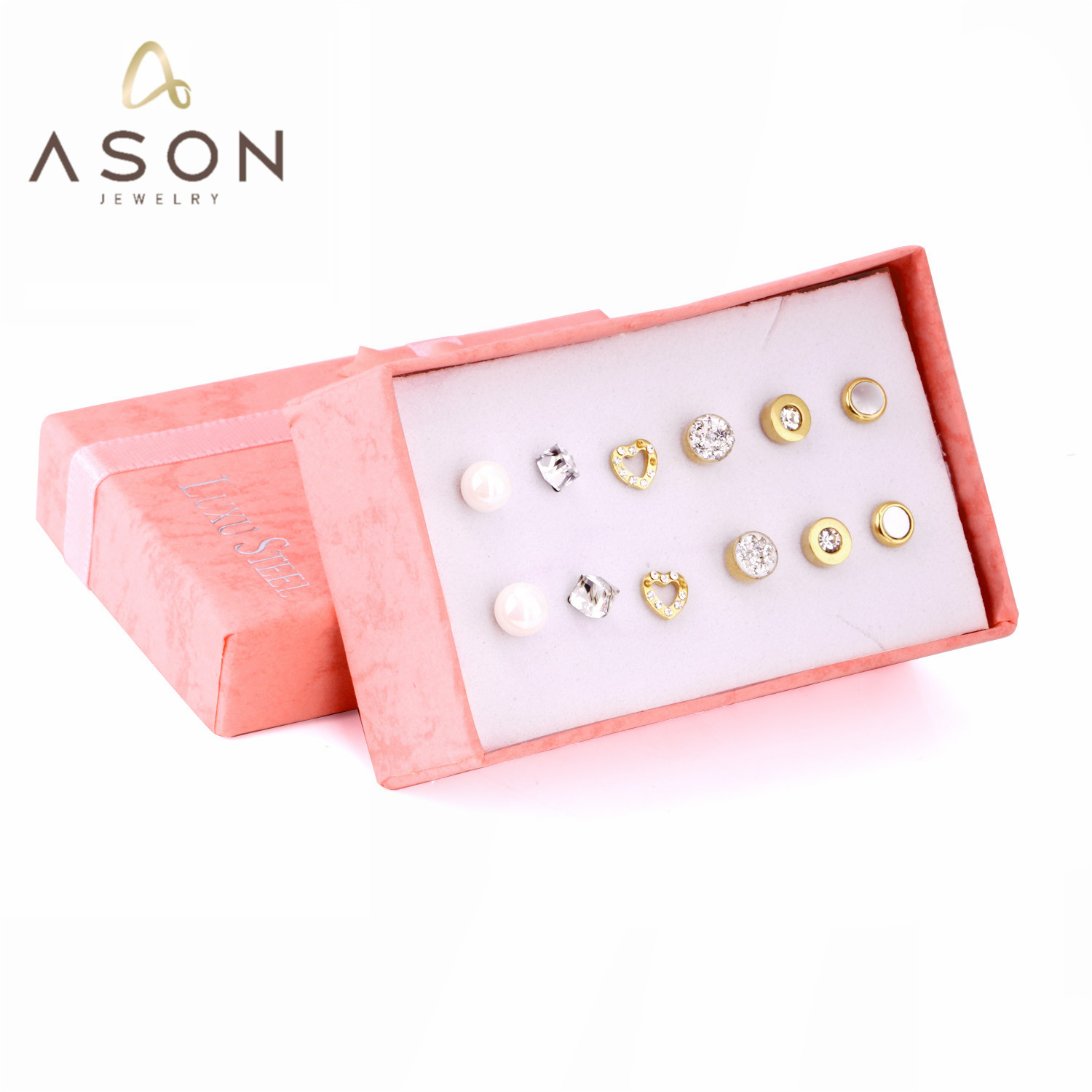 Bar Cart Gold - ASONSTEEL-Brincos Cubic Zirconia Set para Mulheres,