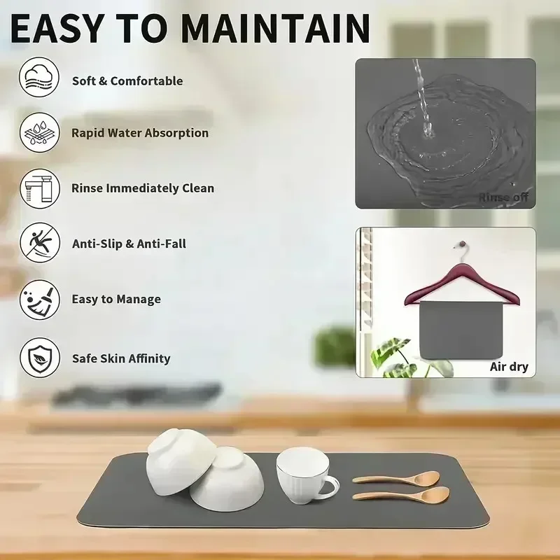 Tapete de secagem de cozinha e - Bar Mat Rubber avaliação e preço