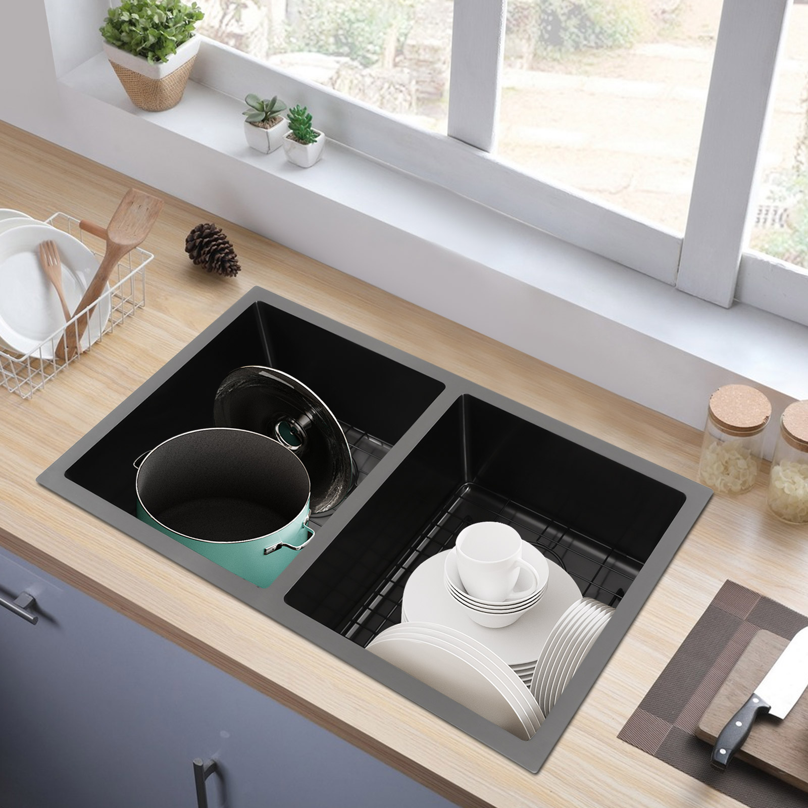 Pia de Cozinha com Duas Cubas, - Home Bar Sink avaliação e preço