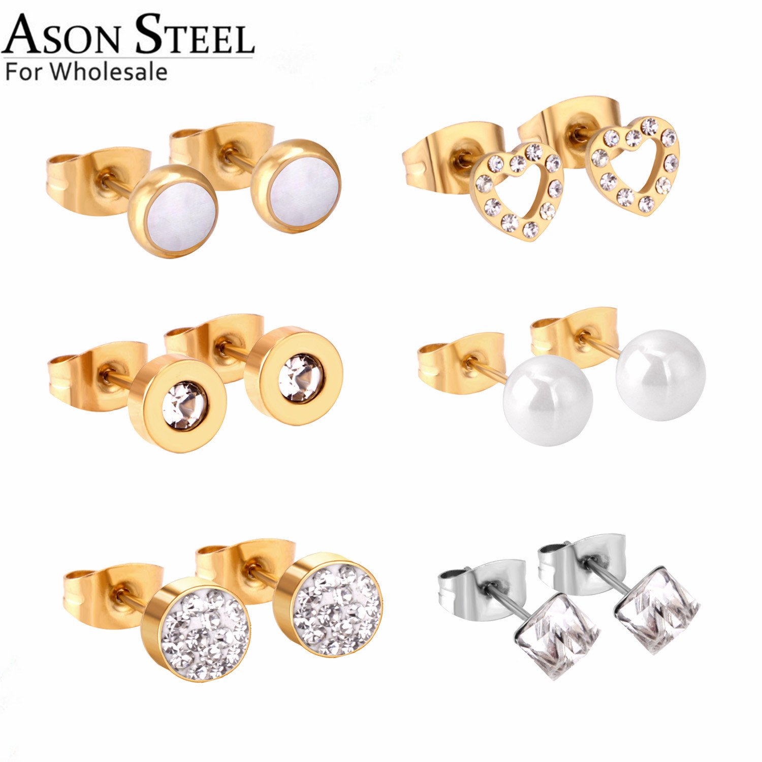 ASONSTEEL-Brincos Cubic Zircon - Bar Cart Gold avaliação e preço