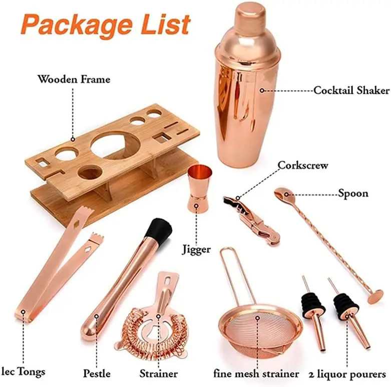 Kit de Bartender com 12 Peças, - Boston Shaker Set avaliação e preço